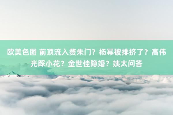 欧美色图 前顶流入赘朱门？杨幂被排挤了？高伟光踩小花？金世佳隐婚？姨太问答